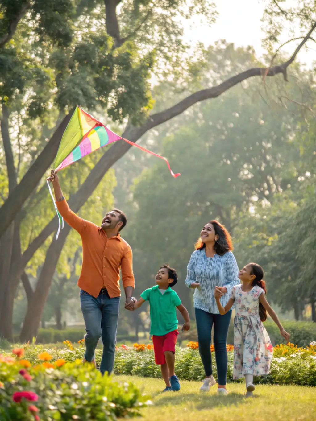 An image of a diverse family enjoying their backyard, representing the dream of homeownership and financial security.